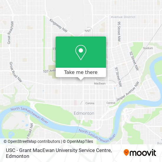 USC - Grant MacEwan University Service Centre map