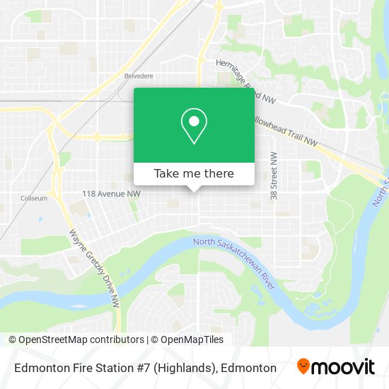 Edmonton Fire Station #7 (Highlands) map