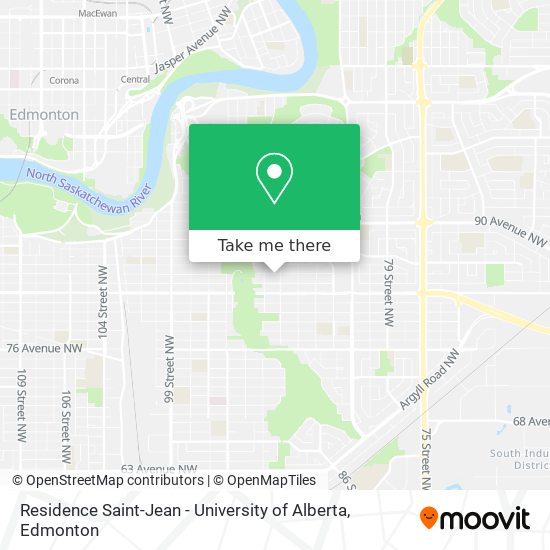 Residence Saint-Jean - University of Alberta map