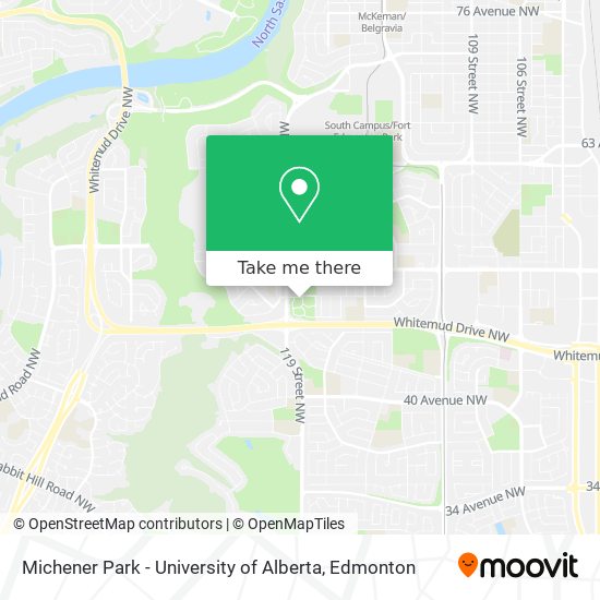 Michener Park - University of Alberta map