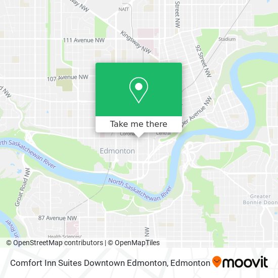 Comfort Inn Suites Downtown Edmonton map