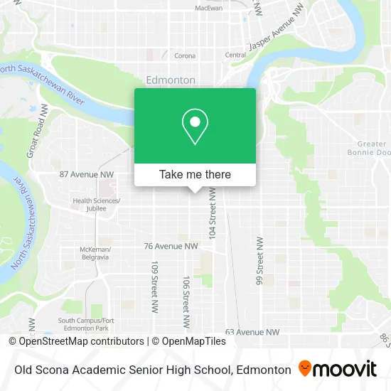 Old Scona Academic Senior High School map