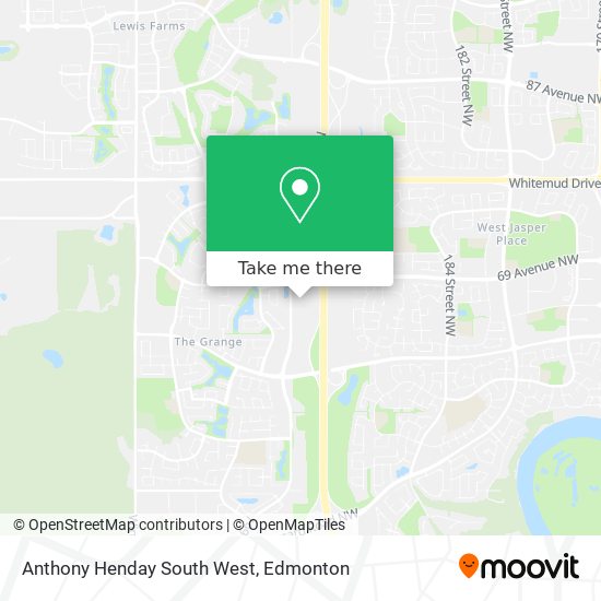 Anthony Henday South West map