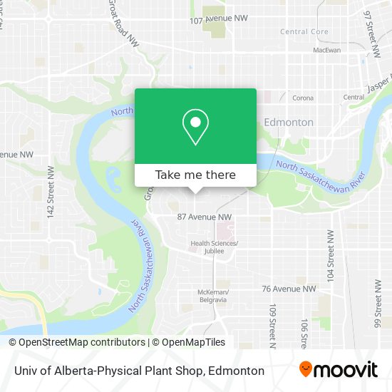 Univ of Alberta-Physical Plant Shop map