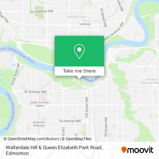 Walterdale Hill & Queen Elizabeth Park Road map