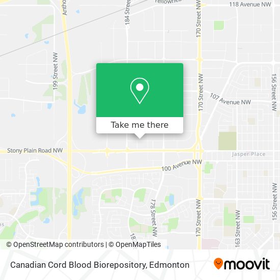 Canadian Cord Blood Biorepository map