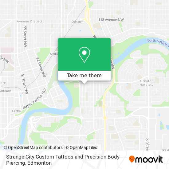Strange City Custom Tattoos and Precision Body Piercing map