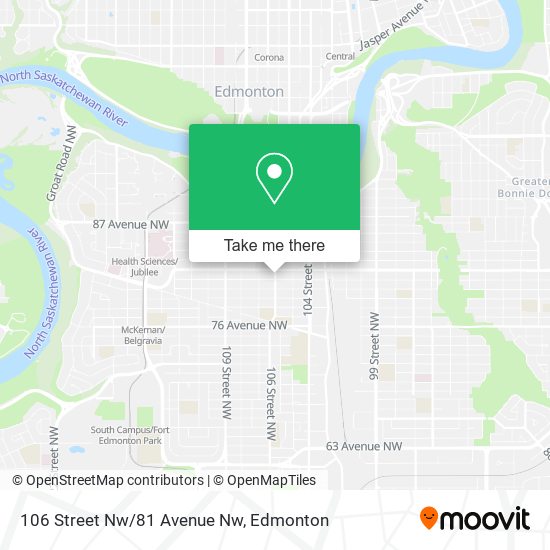 106 Street Nw/81 Avenue Nw map
