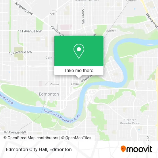Edmonton City Hall map