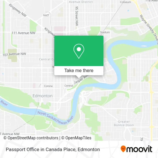 Passport Office in Canada Place map
