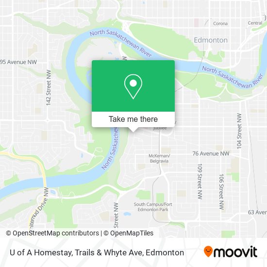 U of A Homestay, Trails & Whyte Ave plan