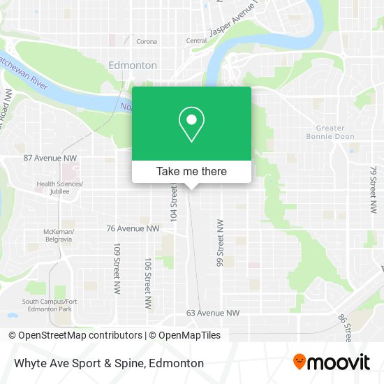 Whyte Ave Sport & Spine map