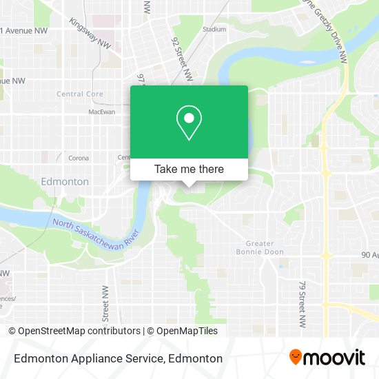 Edmonton Appliance Service map