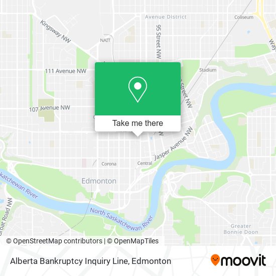 Alberta Bankruptcy Inquiry Line map