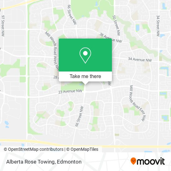 Alberta Rose Towing map