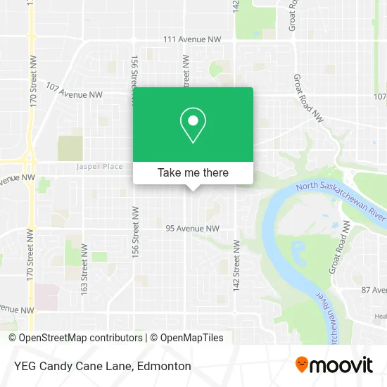 YEG Candy Cane Lane map