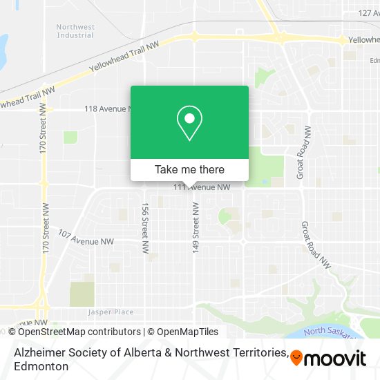 Alzheimer Society of Alberta & Northwest Territories map