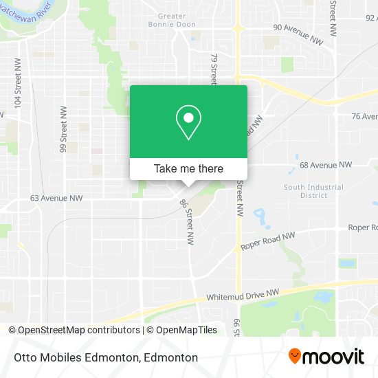 Otto Mobiles Edmonton map