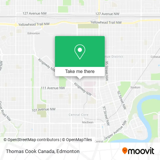 Thomas Cook Canada map
