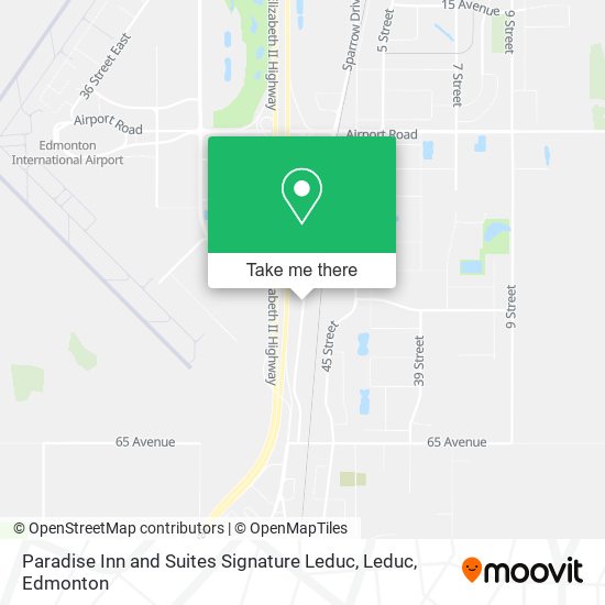 Paradise Inn and Suites Signature Leduc, Leduc map
