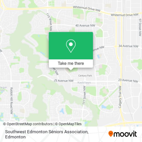 Southwest Edmonton Séniors Association map