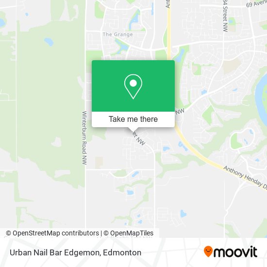 Urban Nail Bar Edgemon map