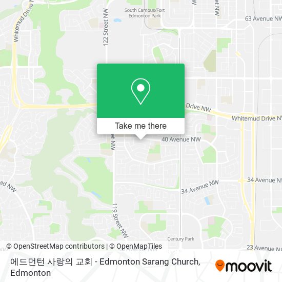 에드먼턴 사랑의 교회 - Edmonton Sarang Church map