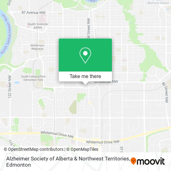 Alzheimer Society of Alberta & Northwest Territories map