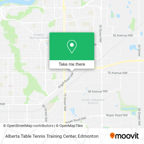 Alberta Table Tennis Training Center map