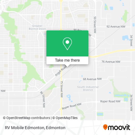 RV Mobile Edmonton map