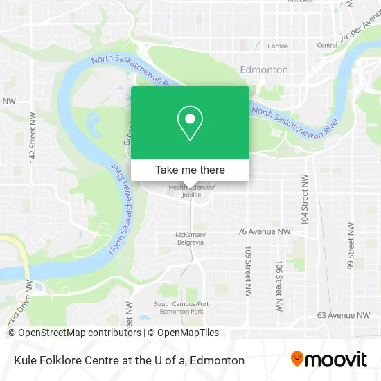 Kule Folklore Centre at the U of a map
