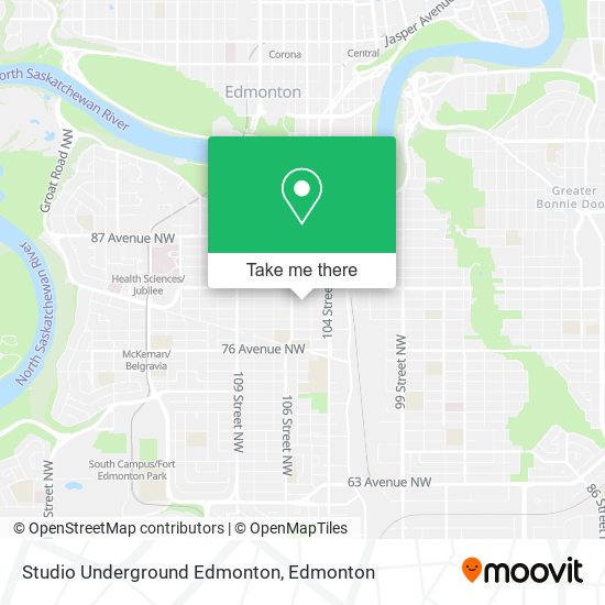 Studio Underground Edmonton map