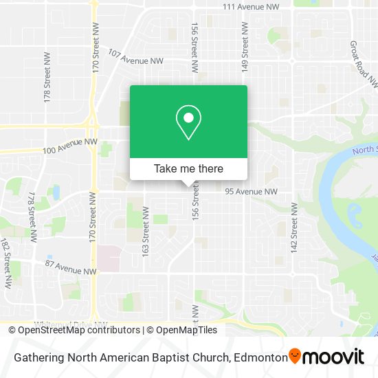 Gathering North American Baptist Church map