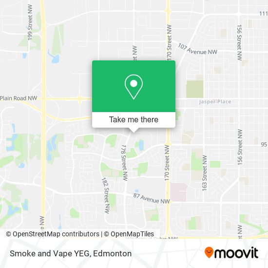 Smoke and Vape YEG map