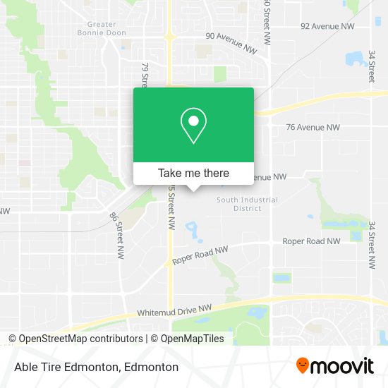 Able Tire Edmonton map