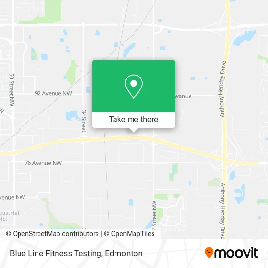 Blue Line Fitness Testing map