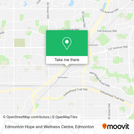 Edmonton Hope and Wellness Centre map