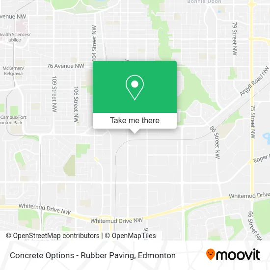 Concrete Options - Rubber Paving map