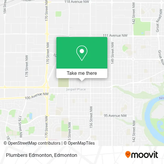 Plumbers Edmonton map