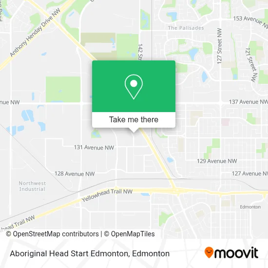 Aboriginal Head Start Edmonton map