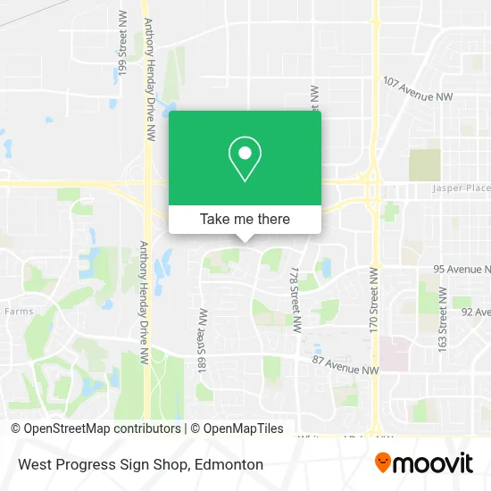 West Progress Sign Shop map
