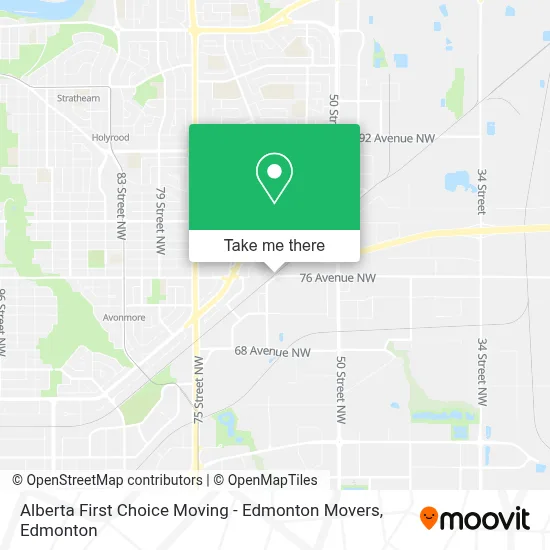 Alberta First Choice Moving - Edmonton Movers map
