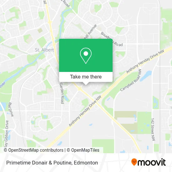 Primetime Donair & Poutine map