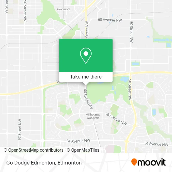 Go Dodge Edmonton map
