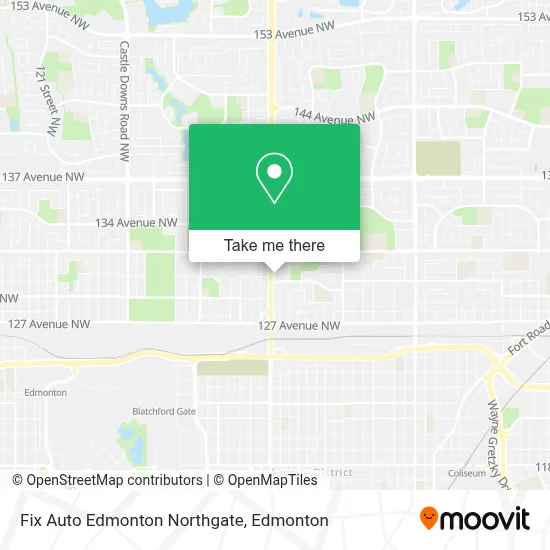 Fix Auto Edmonton Northgate map