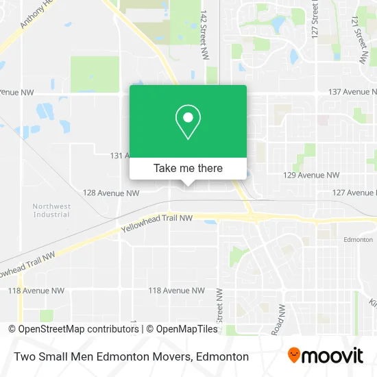Two Small Men Edmonton Movers map