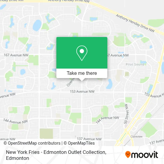 New York Fries - Edmonton Outlet Collection map