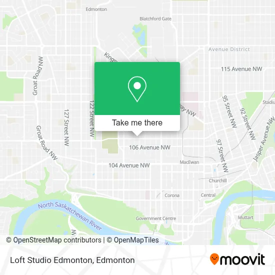 Loft Studio Edmonton map