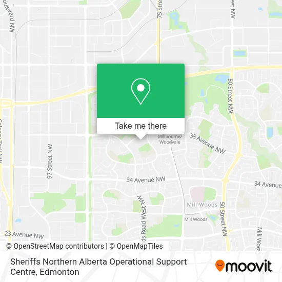 Sheriffs Northern Alberta Operational Support Centre map