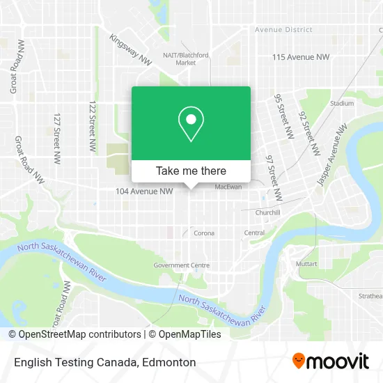 English Testing Canada map